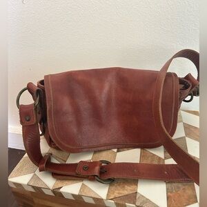 PIKOLINOS Rich Brown Leather Messenger Bag